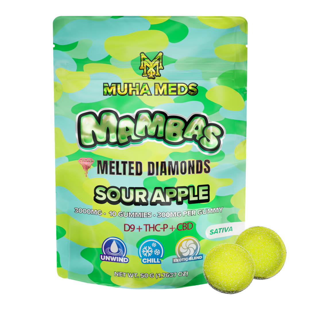 Sour Apple Melted Diamonds Gummies